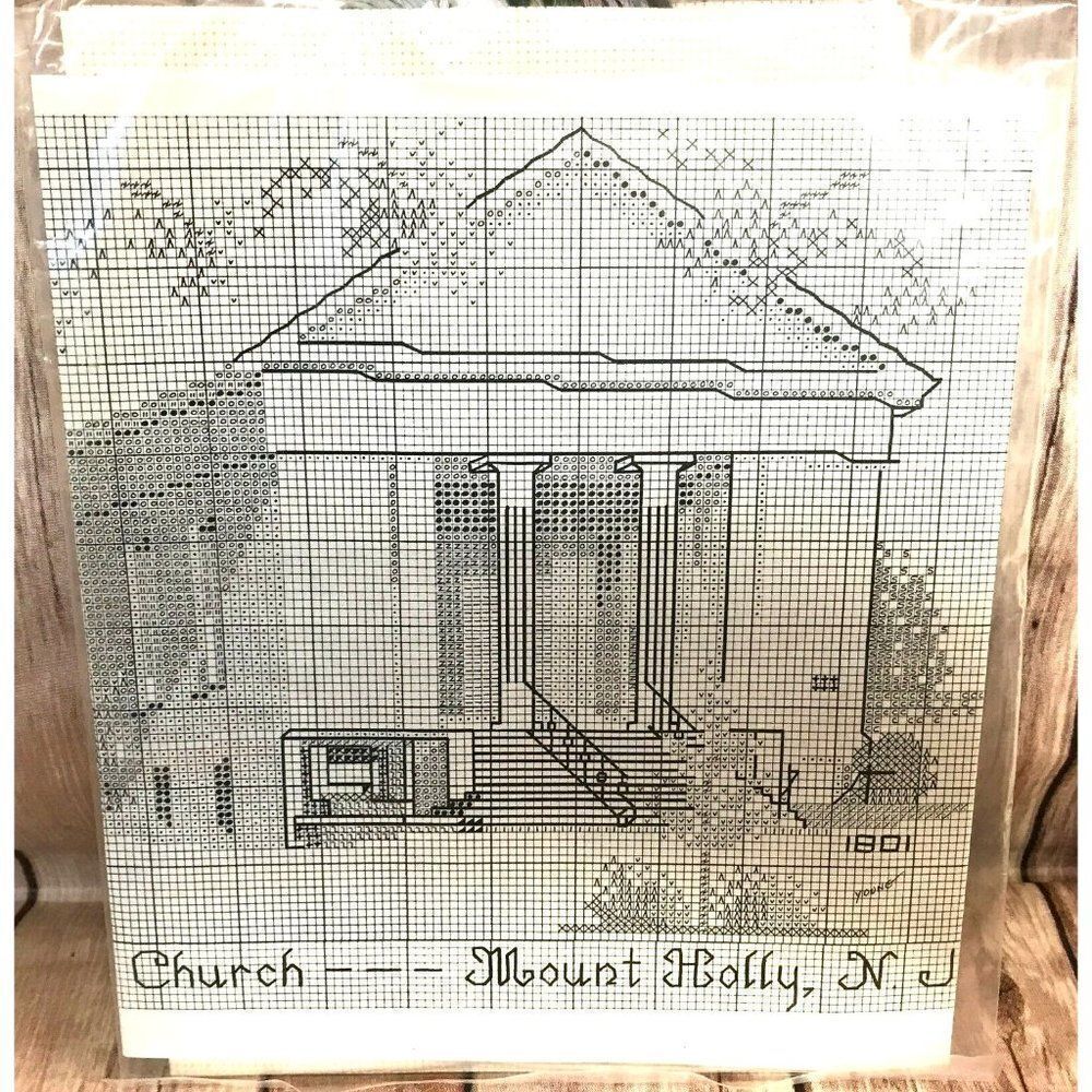 Historic 1801 First Baptist Church Custom Designed Counted Cross Stitch Kit NEW